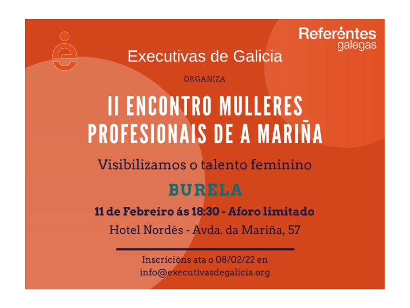 II Encuentro Mujeres Profesionales de A Mariña, 11 de febrero en Burela